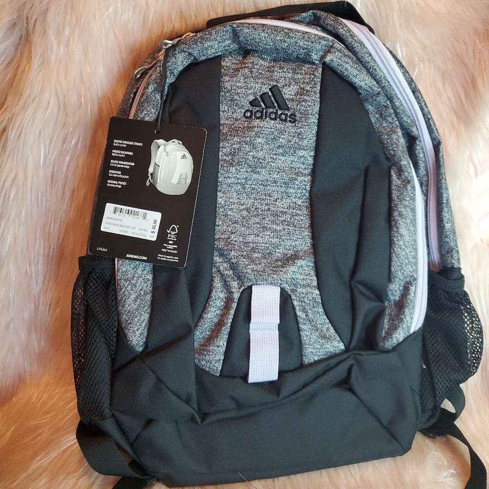 Adidas Kids Journal Book Bag Backpack Jersey Onix/